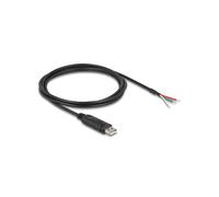 DeLOCK Adaptateur USB 2.0 Type-A vers Serial RS-485, 2m, 3 fils dénudés, FTDI FT232R, 921.6 Kbit/s, compatible Windows/macOS/Linux