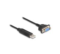 DeLOCK Adaptateur USB 2.0 Type-A vers Série RS-232 50cm, Chipset FTDI FT232R, Boîtier Compact, Débit 921.6Kbps, Windows, Linux