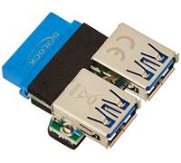 Adaptateur USB 3.0 Delock 65324 - [1x USB 3.0 femelle interne 19 pôles - 2x USB 3.0 femelle type A] - bleu