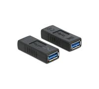 DeLOCK Adaptateur USB 3.0 Type-A Femelle vers Type-A Femelle (Croisée) Noir - Dimensions 18x44x10mm - Réf. 66641