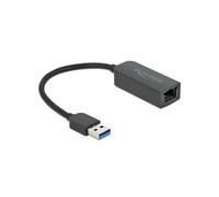DeLOCK Adaptateur USB 3.2 Gen 1 Type-A vers RJ45 2.5 Gigabit LAN, Chipset Realtek RTL8156, Compatible Windows 8.1/10, Longueur 0.16m