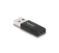 DeLOCK Adaptateur USB 3.2 Gen 2 Type-A Femelle vers USB Type-C Mâle Noir, 10 Gbit/s, Chipset VIA VL162, 5V 3A, 60001