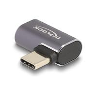 DeLOCK Adaptateur USB 40 Gbps USB Type-C PD 3.0 100 W mâle vers Femelle Angled Left/Droit 8K 60 Hz métal
