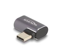 DeLOCK Adaptateur USB-C Mâle vers USB-C Femelle coudé 40 Gbps USB4 Gen 2x2 PD 3.0 100W 8K 60Hz DP 1.4 Anthracite