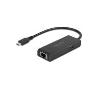 DeLOCK Adaptateur USB-C vers Ethernet 2.5 Gigabit LAN + USB-A 3.2 Gen 1, RJ-45, IEEE 802.3/ab/az/bz, Jumbo Frames, Compatible Windows/macOS/Linux