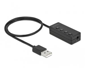 DeLock Adaptateur USB d’écouteurs et microphone avec 2 jacks stéréo pour Windows et Mac