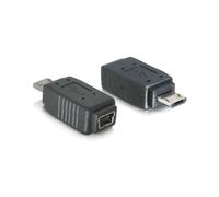 DeLOCK Adaptateur USB micro-B Mâle vers mini USB 5-pin Femelle Noir - Connecteur 1 USB micro-B, Connecteur 2 mini USB 5p - Réf. 65063
