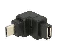 Delock - Adaptateur USB - Micro-USB de type B (F) pour Micro-USB de type B (M) - connecteur à 90° - noir