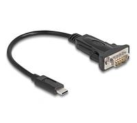 DeLock Adaptateur USB Type-C vers RS-232 D-Sub 9 – broche mâle, vis, 0,25 m