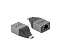 DeLOCK Adaptateur USB Type-C vers Gigabit Ethernet, RJ45, 10/100/1000 Mbps, Realtek RTL8153, boîtier métallique, compatible Thunderbolt™ 3