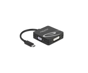 DeLOCK Adaptateur USB Type-C vers VGA DVI HDMI DisplayPort, Résolution 3840x2160, DP 1.2, Compatible Windows/Linux Kernel 5.8/Android