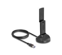 DeLOCK Adaptateur USB WLAN Wi-Fi 6E AX3000 Dual Band (2.4/5/6 GHz) 1201+574 Mbps, Antenne Externe 2dBi, Compatible Windows 10/11, Chipset Mediatek MTK7921AU