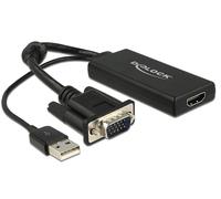 DELOCK Adaptateur VGA D-Sub15 + USB -> HDMI St/St/Bu
