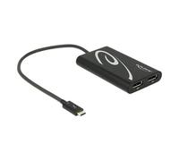 Delock - Adaptateur vidéo externe - Thunderbolt 3 - 2 x DisplayPort - noir
