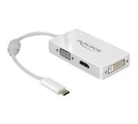 Delock - Adaptateur vidéo externe - USB-C - DVI, HDMI, VGA - blanc G