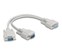 DeLOCK Adaptateur Y VGA D-Sub9 67160, 1x femelle 9 pôles vers 2x mâles, avec vis, beige, 30 cm