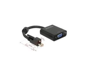 Delock adaptateurcâble mini displayport 1.2 prise mâle avec - schraube > vga femelle 25 cm noir aktiv, 62641