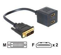 DeLOCK Adapter DVI 25 male > 2x HDMI female 0,2 m DVI-D 2 x HDMI Noir