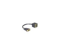 DeLOCK Adapter DVI25 M > 2x DVI25 F câble DVI 0,2 m DVI-I Noir