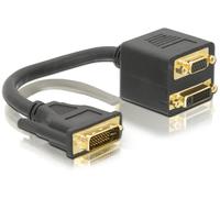 DeLOCK Adapter DVI29 male to DVI29 + VGA female 0,2 m DVI DVI + VGA (D-Sub) Noir