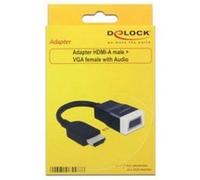 Adapter HDMI-A male > VGA female with Audio - Convertisseur vidéo - HDMI - VGA - noir, blanc - Pour la vente au détail