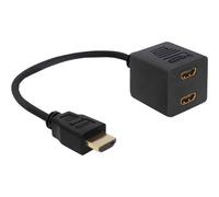 Delock Adapter HDMI High Speed with Ethernet - Répartiteur vidéo/audio - 2 x HDMI - de bureau