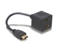 DeLOCK Adapter HDMI male to 2x HDMI female câble HDMI 0,2 m HDMI Type A (Standard) 2 x HDMI