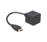 DeLOCK Adapter HDMI male to 2x HDMI female câble HDMI 0,2 m HDMI Type A (Standard) 2 x HDMI