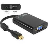 Delock Adapter mini Displayport 1.1 male > VGA female + Audio + Power - Convertisseur vidéo - DisplayPort - VGA - noir, blanc - Pour la vente au détail