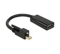 Delock Adapter mini Displayport 1.2 male with screw > HDMI female 4K Active black - Convertisseur vidéo - Parade PS171 - DisplayPort - HDMI - noir