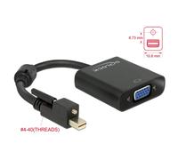 Delock Adapter mini Displayport 1.2 male with screw > VGA female - Convertisseur vidéo - DisplayPort - VGA - noir
