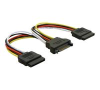 DeLOCK Cable Power SATA 15pin > 2x SATA HDD - straight 0,15 m, Adaptateur