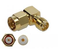 DELOCK Adapter SMA Stecker zu RP-SMA Buchse 90° 10 GHz