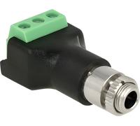 DeLock 65878 3 Broches de 3,5 mm Noir, Vert, interfaces Acier Inoxydable - Câble/Adaptateur (3 Broches, 3,5 mm Femelle, Noir, Vert, en Acier Inoxydable)
