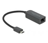 DELOCK Adapter USB Typ-C Stecker zu 2,5 Gigabit LAN kompakt