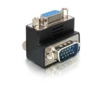 Delock Adaptateur VGA mâle vers VGA femelle 90ø (VGA), Adaptateur données + vidéo, Noir
