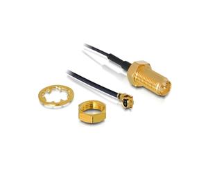 DeLOCK Antenne RP-SMA WL, Connecteurs I-PEX M / RP-SMA F, Noir, Câble 0.2m, Réf. 88420