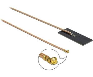 DELOCK Antenne Wi-FI 802.11 AC/AX/a/h/b/g/n Fiche MHF I 0,5-1,2 dBi RG-178 1 m PCB Montage Interne adhésif