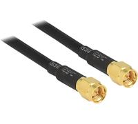 Câble de raccordement pour antenne WiFi Delock 88891 [1x SMA mâle - 1x SMA mâle] 5.00 m noir contacts dorés