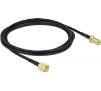 DELOCK Antennenkabel RP-SMA Stecker zu RP-SMA Buchse LMR 2m