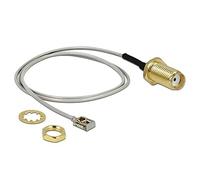 DeLOCK 89932 : Câble Coaxial 0.35m, Connecteur SMA (Droit) vers MHF I LK (Courbe), 50 Ohm, Noir/Gris, Conducteur 1.13mm