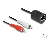 Delock - Audio-Adapter - RJ-45 weiblich zu RCA x 2 männlich - Schwarz (Packung mit 2) (87857)