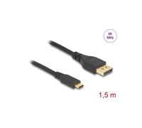 Delock Bidirectionnel USB Type-C vers DisplayPort câble (DP Alt Mode) 8K 60 Hz 1.5 m DP 8K certifié