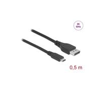 Delock Bidirectionnel USB Type-C vers DisplayPort câble (DP Alt Mode) 8K 60Hz 0.5m DP 8K certifié