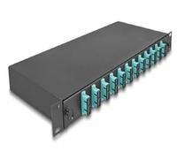 DELOCK Boîte d'épissure en Fibre Optique 19? 12 x SC Duplex OM3 1U entièrement assemblée prête à épisser Marque