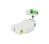 DeLOCK Boîtier de Connexion Fibre Optique Rail DIN, 2x SC Simplex / LC Duplex, ABS Blanc, 60.5x85x18.5mm, Réf. 85922