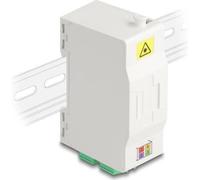 Delock Boîtier de raccordement FO pour rail DIN avec support d'épissure et 4 x coupleur LC Duplex (88098)