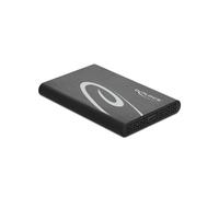 DeLOCK Boîtier Externe 2.5" SATA HDD/SSD USB 3.2 Gen 2 Type-C, Aluminium Noir, Chipset VIA VL716, Support UASP, 9.5mm, 4 To Max.