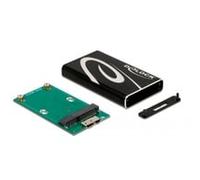 DeLOCK Boîtier Externe USB 3.2 Gen 1 pour SSD mSATA - Aluminium Noir - Chipset Asmedia ASM225CM - Micro-USB B Femelle - 5 Gbps - 67x39x9mm - Support Windows/macOS/Linux