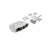 DeLOCK Boîtier Métallique Argenté pour Connecteur D-Sub 37, Dimensions 53x9.7mm, Incluant Serre-Câbles et Dégagement de Pression